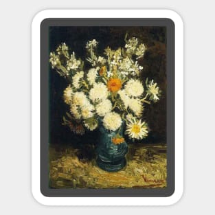 Flowers in a blue vase by van Gogh Sticker